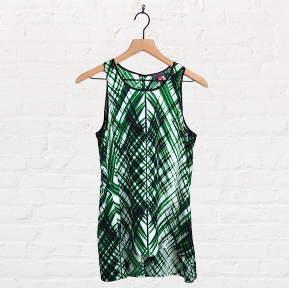 Vince Camuto Tops - Green Plaid Sleeveless Top